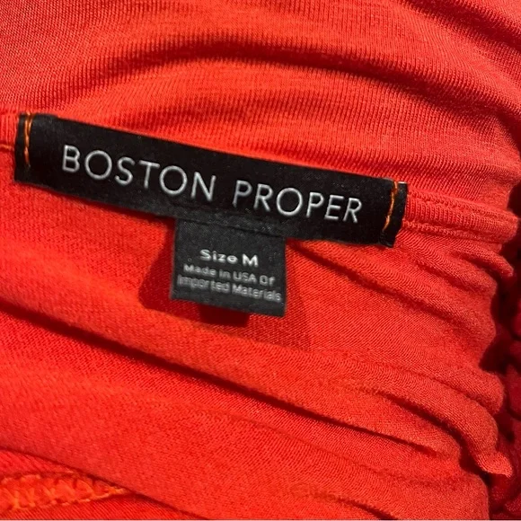 Boston Proper Red Cold Shoulder Embroidered Blouse Women’s Size Medium - Picture 5 of 6